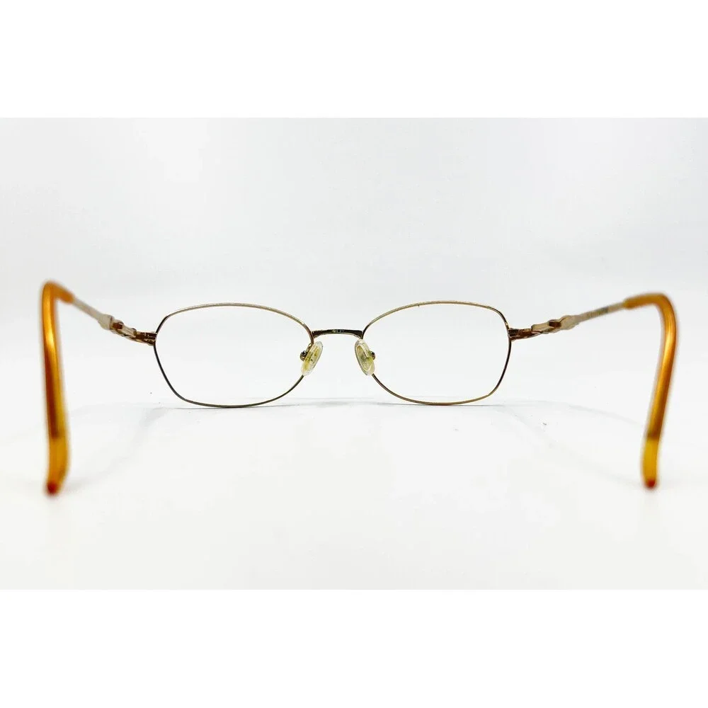 Sans Pareil Eyeglasses Womens Brown Gold Linda Evas 286 Cocoa 135 50-17-135
